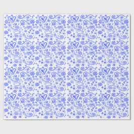 Blauw en wit papier voor het ompakken van artikele