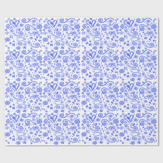 Blauw en wit papier voor het ompakken van artikele (Vlak)