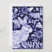 blauw en wit Pasen Bunny Brunch Egg Hunt Kaart (Achterkant)