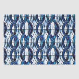 Blauw en wit patriottisch glas-in-lood 4 juli tissuepapier