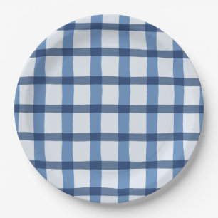 Blauw en wit patroon papieren bordje