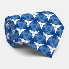 Blauw en wit patroon stropdas