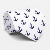 Blauw en wit patroon van Anchors Stropdas (Opgerold)