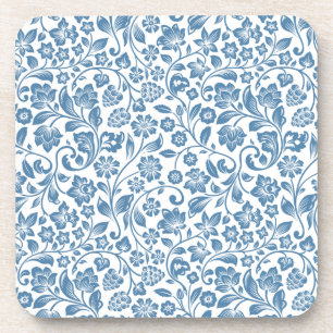  blauw en wit patroon van sinaasappels bier onderzetter