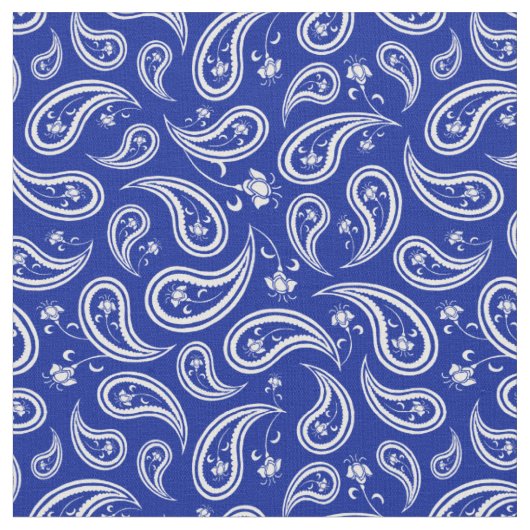 Blauw en wit patroonpatroon stof (Close Up)