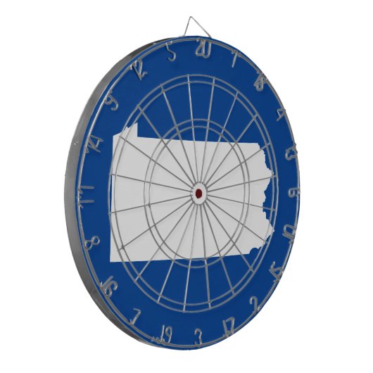 Blauw en wit Pennsylvania Dartbord (Voorkant Links)