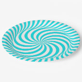 Blauw en wit Pinrad Papieren Bordje (Gekanteld)