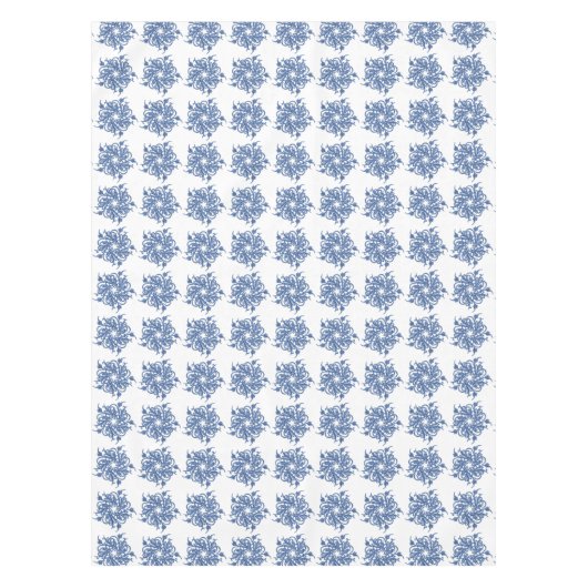 Blauw en Wit Pinwheel Tafeldoek Tafelkleed (Voorkant)