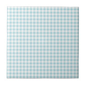 Blauw en wit Plaid gecontroleerd -  Tegeltje (Voorkant)