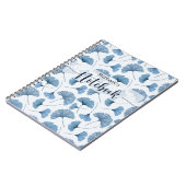 Blauw en wit plant Spiral Foto Notitieboek (Linkerzijde)