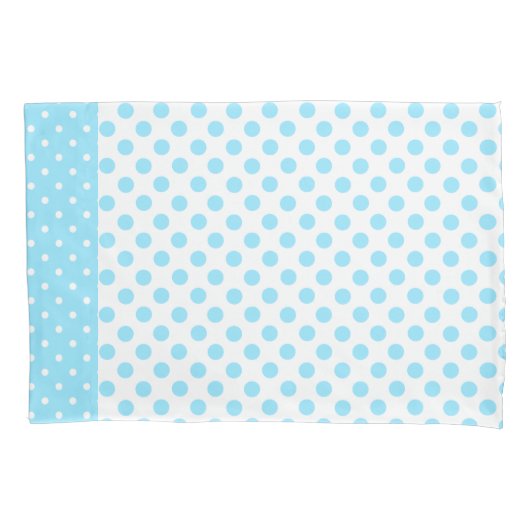 Blauw en Wit Polka Dot Kussen Hoesje Kussensloop (Voorkant)