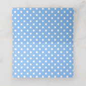 Blauw en wit Polka Dot Olifant Baby shower Plaatskaartje (Binnenkant ongevouwen)