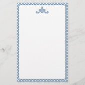 Blauw en wit Polka Dot Stationery Briefpapier (Voorkant)