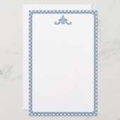 Blauw en wit Polka Dot Stationery Briefpapier (Voorkant / Achterkant)