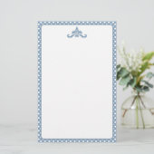 Blauw en wit Polka Dot Stationery Briefpapier (Staand voorkant)
