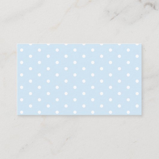 Blauw en Wit Polka DotBaby Douche Luier Raffle Informatiekaartje (Achterkant)
