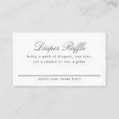Blauw en Wit Polka DotBaby Douche Luier Raffle Informatiekaartje (Voorkant)
