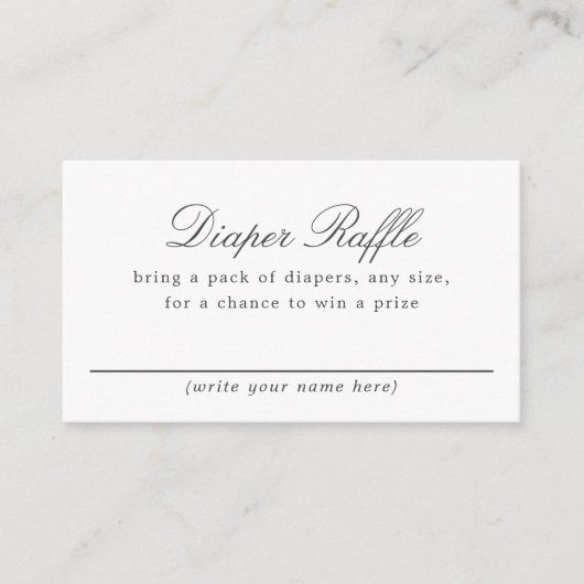 Blauw en Wit Polka DotBaby Douche Luier Raffle Informatiekaartje (Voorkant)