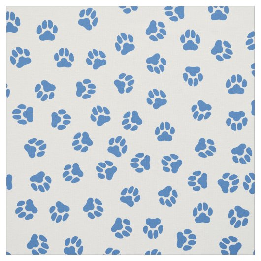 Blauw en Wit Poot Print Stof (Swatch)