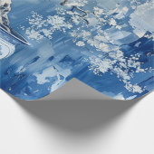 Blauw en wit Porselein China Chinoiserie Cherry Cadeaupapier (Hoek)