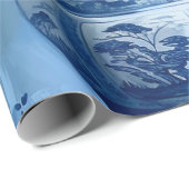 Blauw en wit Porselein China Chinoiserie Cherry Cadeaupapier (Rol Hoek)