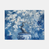 Blauw en wit Porselein China Chinoiserie Cherry Deurmat (Voorkant)