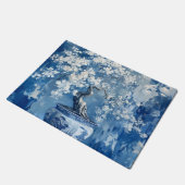 Blauw en wit Porselein China Chinoiserie Cherry Deurmat (Schuin)