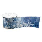 Blauw en wit Porselein China Chinoiserie Cherry Satijnen Lint (Spoel)