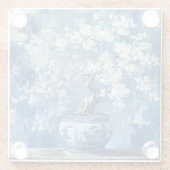 Blauw en wit porselein Chinees Cherry  Glazen Onderzetter (Achterkant)