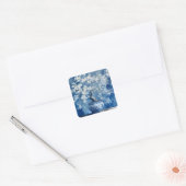 Blauw en wit porselein Chinees cherry  Vierkante Sticker (Envelop)
