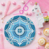 💙 Blauw en wit Porto Azulejos, Papieren Bordje (Feest)