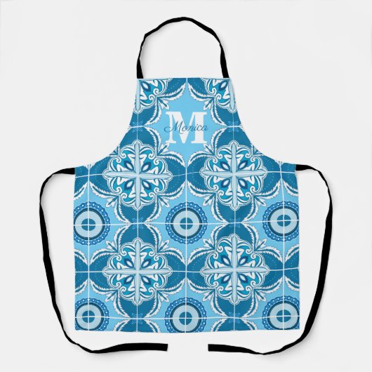 💙 Blauw en wit Porto Azulejos, Schort (Voorkant)