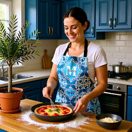 💙 Blauw en wit Porto Azulejos, Schort