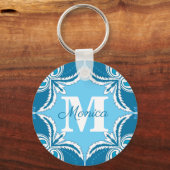 💙 Blauw en wit Porto Azulejos, Sleutelhanger (Voorkant)