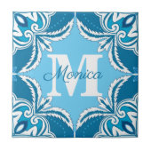 💙 Blauw en wit Porto Azulejos,  Tegeltje (Voorkant)