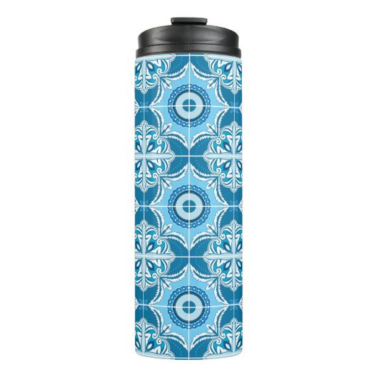 💙🤍Blauw en wit Porto Azulejos,  Thermosbeker (Voorkant)