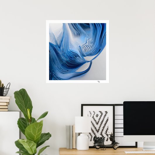 Blauw en wit poster (Thuiskantoor)