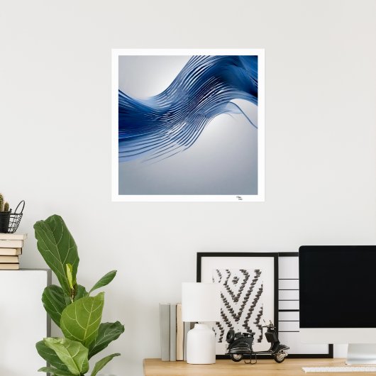 Blauw en wit poster (Thuiskantoor)