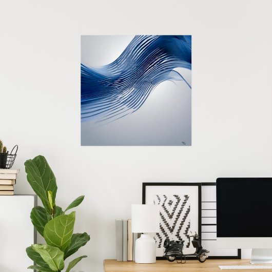 Blauw en wit poster (Thuiskantoor)