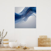 Blauw en wit poster (Keuken)