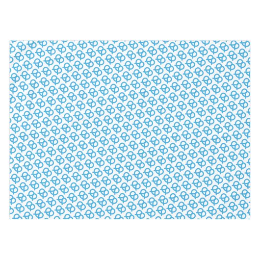Blauw en wit Pretzel Patroon Duits Oktoberfest Tafelkleed (Voorkant (Horizontaal))