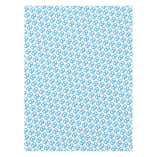 Blauw en wit Pretzel Patroon Duits Oktoberfest Tafelkleed (Voorkant)