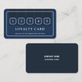 Blauw en wit professioneel pictogram klantenkaartje (Voorkant / Achterkant)