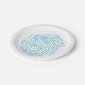 Blauw en wit Purim papieren bord (Gekanteld)