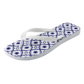 Blauw en wit Quatrefoil patroon Teenslippers (Schuin)