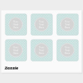 Blauw en wit Quatrefoil Vierkante Sticker (Vel)
