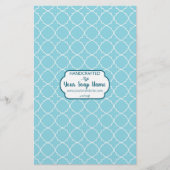 Blauw en wit Quatrefoil-witboek (Voorkant)