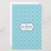 Blauw en wit Quatrefoil-witboek (Voorkant / Achterkant)