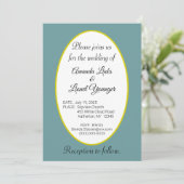 Blauw en wit raam bruiloft kaart (Staand voorkant)