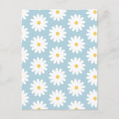 Blauw en wit Retro Daisy Pattern Briefkaart (Voorkant)